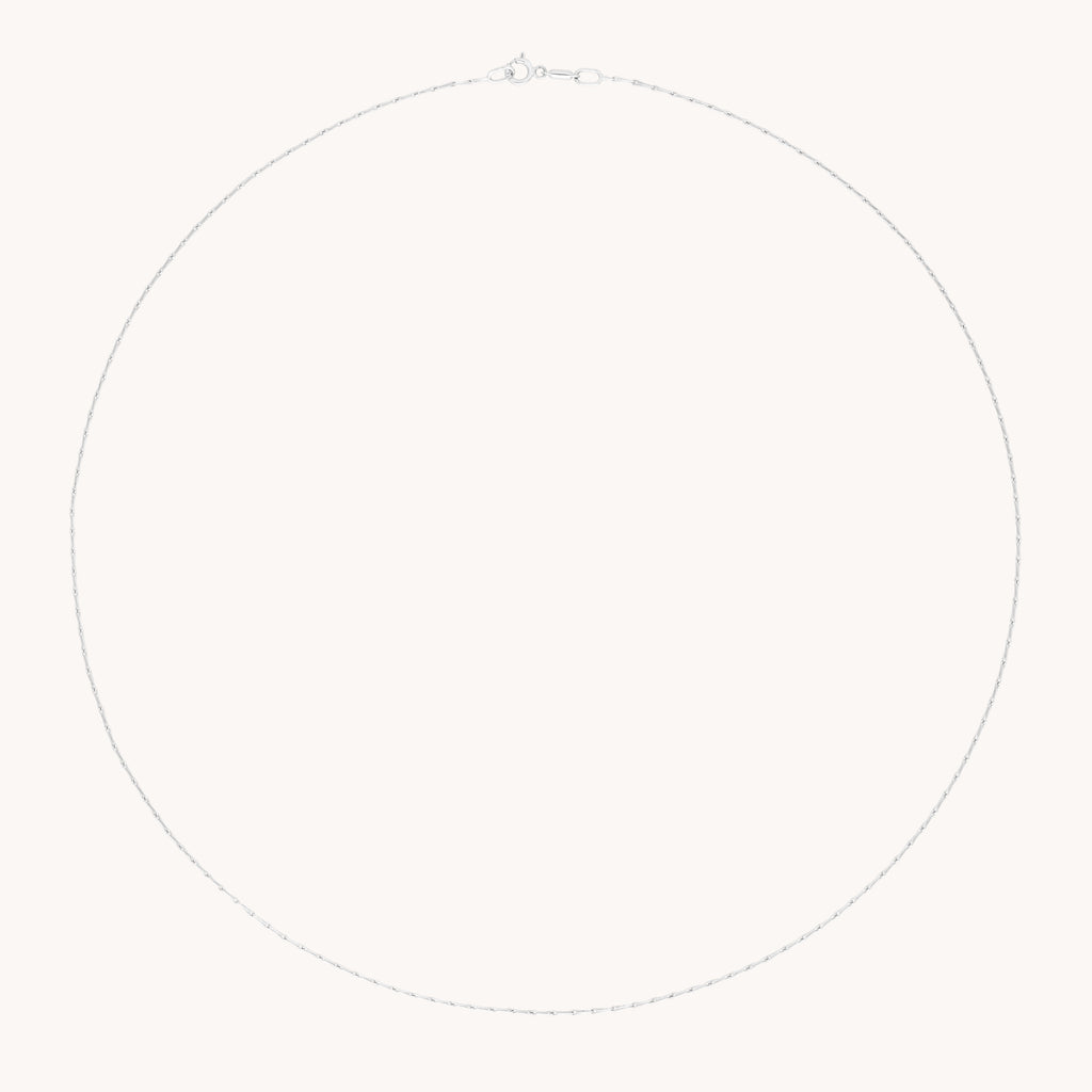 Marylebone Chain Necklace in Solid White Gold