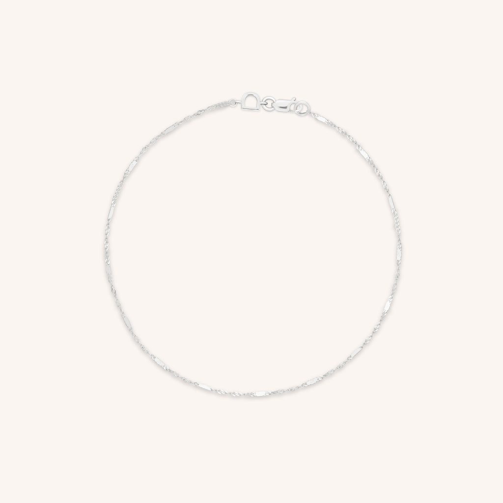 Astrid Story Chain Bracelet in Solid White Gold