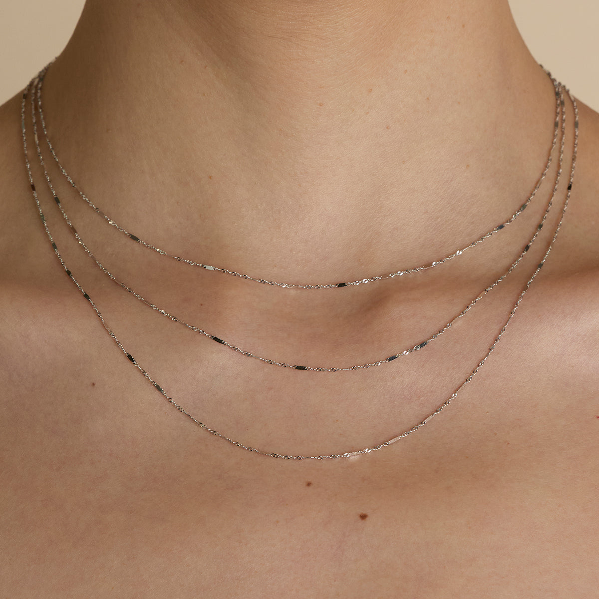 Astrid Chain Necklace in Solid White Gold