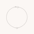 Bow Charm Bracelet in Solid White Gold