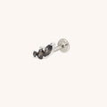Black Cluster Titanium Piercing Stud in Silver