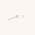 Diamond Solitaire Stud Earrings in Solid White Gold