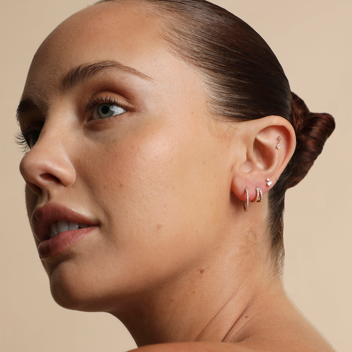 Diamond Cosmic Charm Piercing Stud in Solid Gold