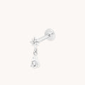 Diamond Cosmic Charm Piercing Stud in Solid White Gold