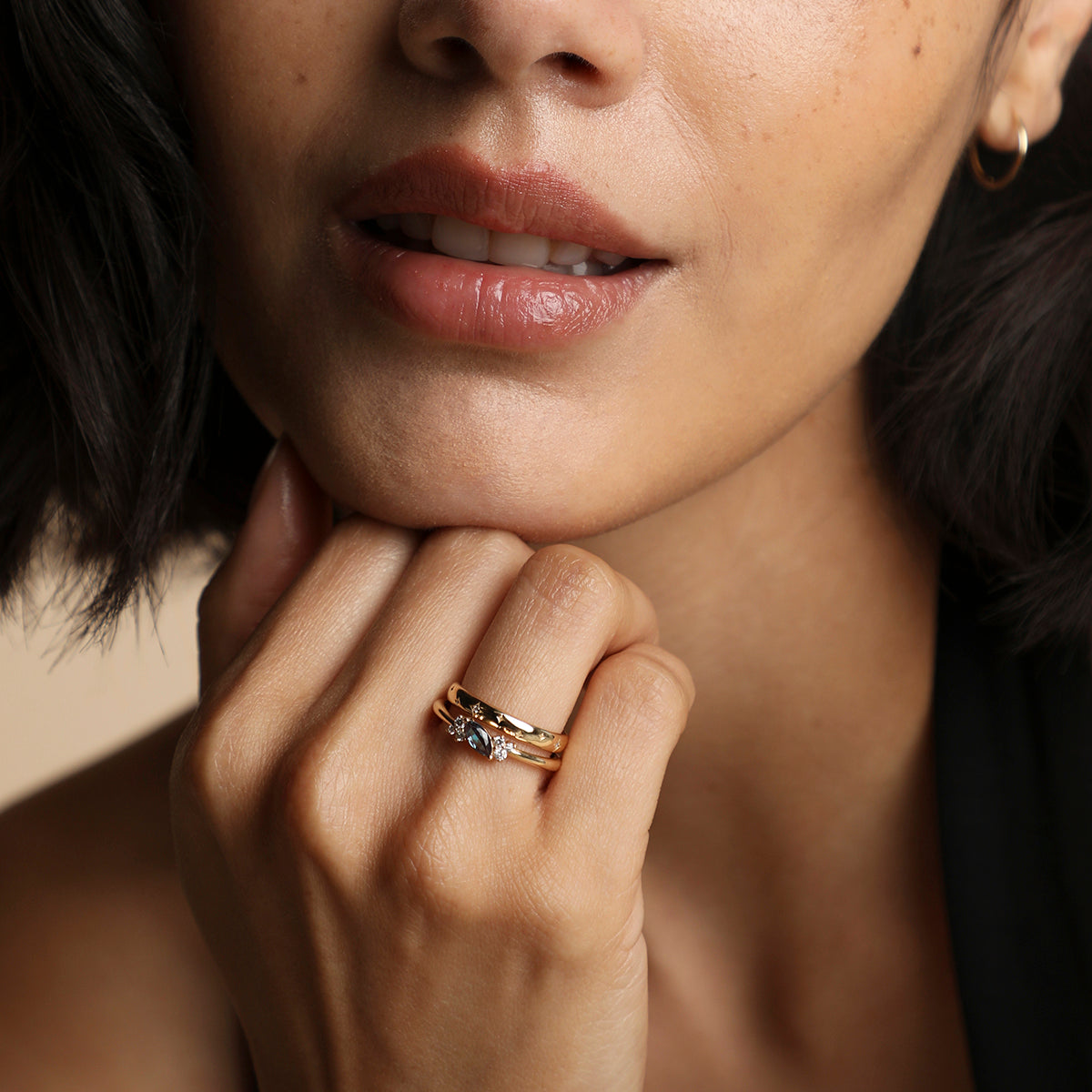 Alexandrite Diamond Milestone Ring in Solid Gold