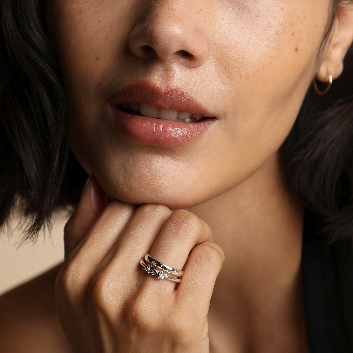 Alexandrite Diamond Milestone Ring in Solid White Gold