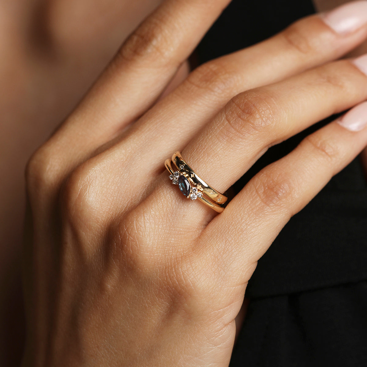 Cosmic Diamond Milestone Ring in Solid Gold