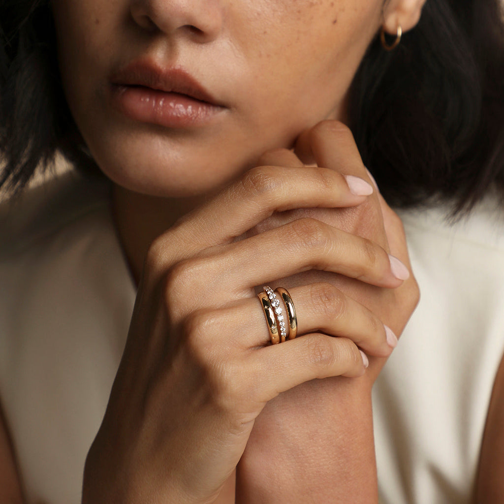 Cosmic Diamond Milestone Ring in Solid Gold