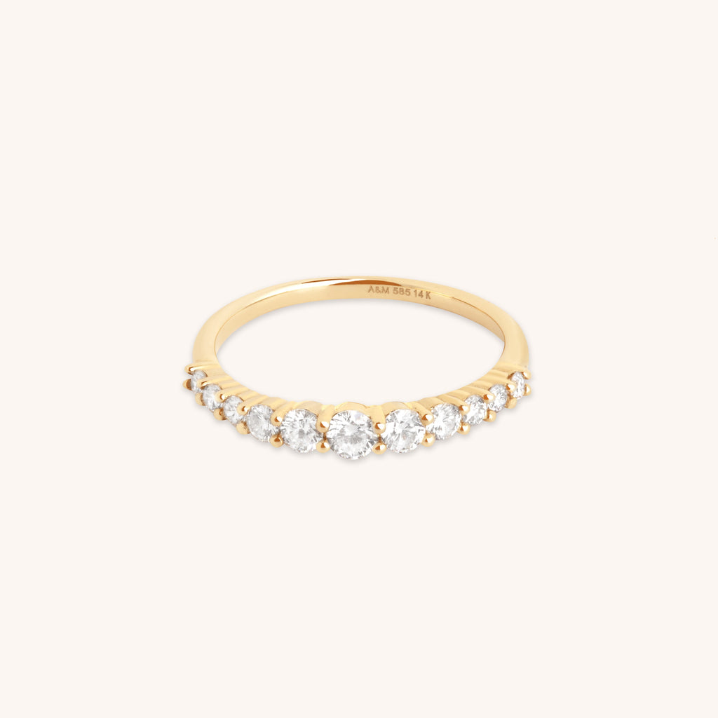 Diamond Eternity Milestone Ring in Solid Gold