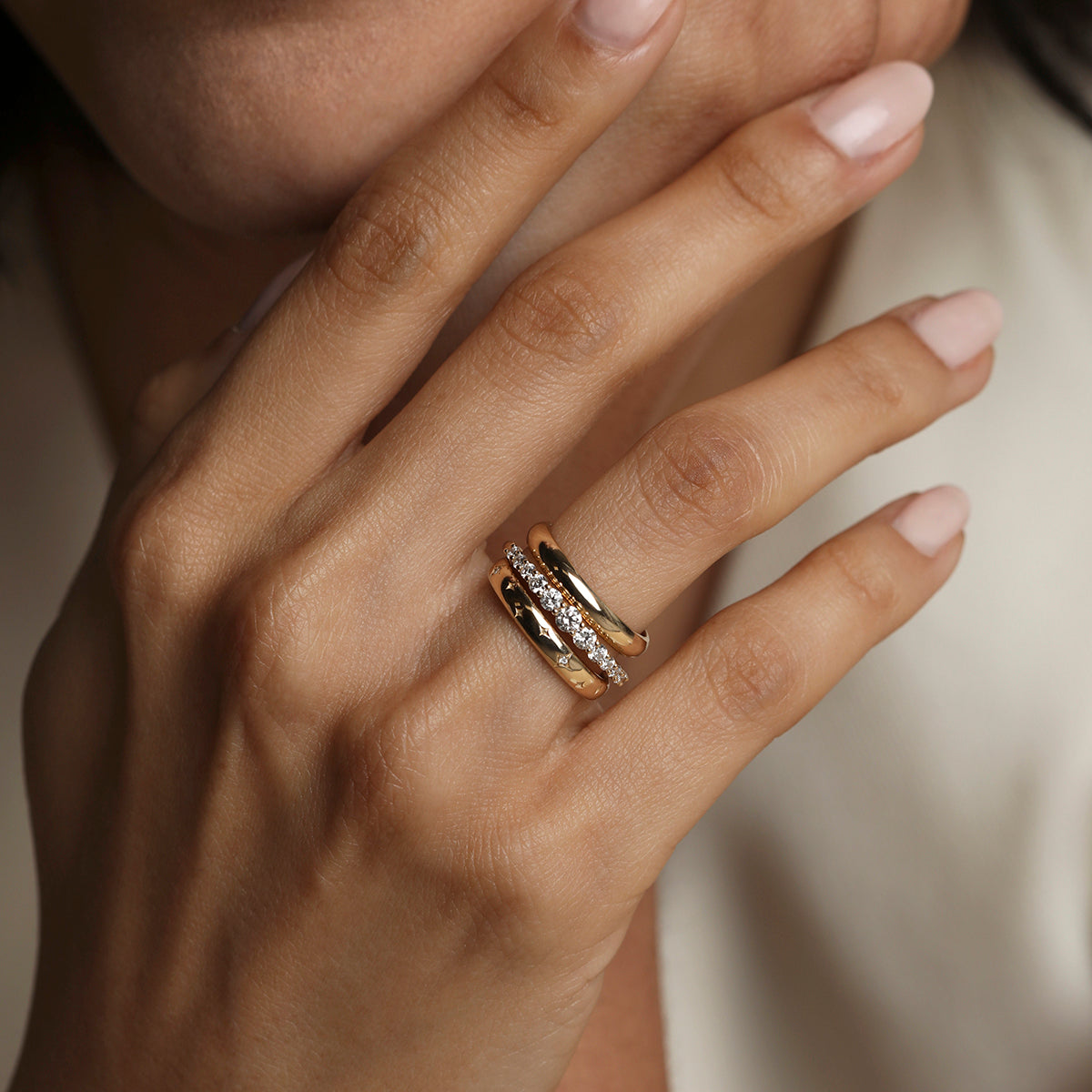 Diamond Eternity Milestone Ring in Solid Gold