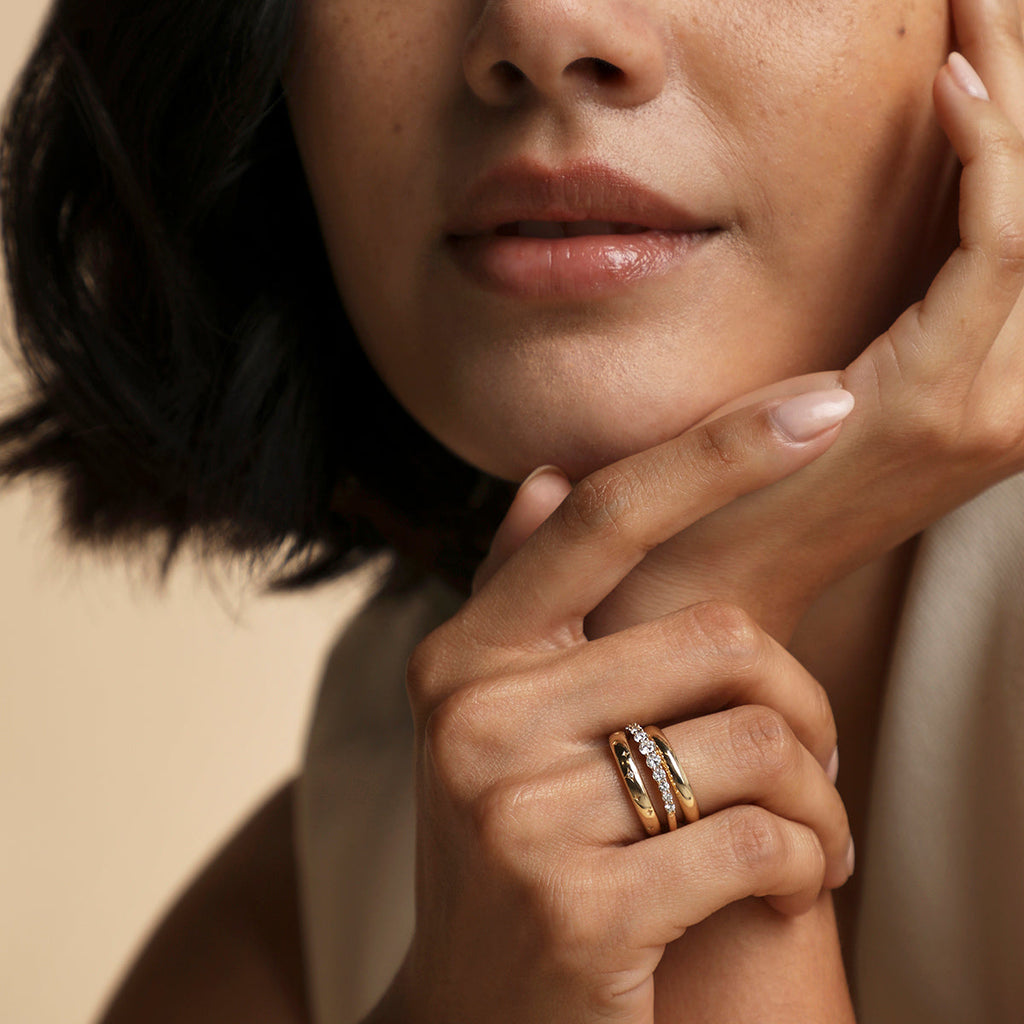 Diamond Eternity Milestone Ring in Solid Gold