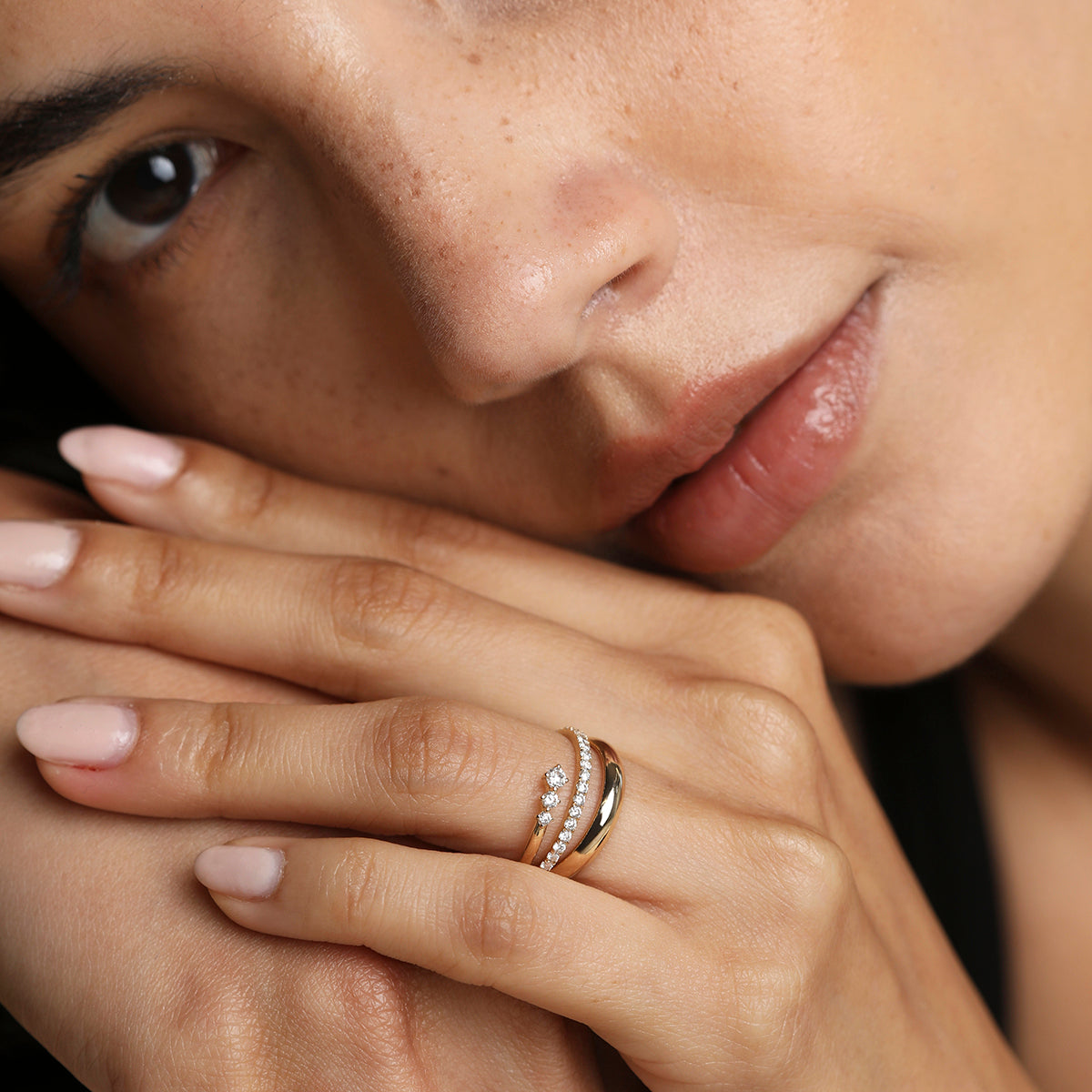 Illusion Diamond Milestone Ring in Solid Gold