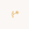 Heart Cluster Piercing Stud in Solid Gold