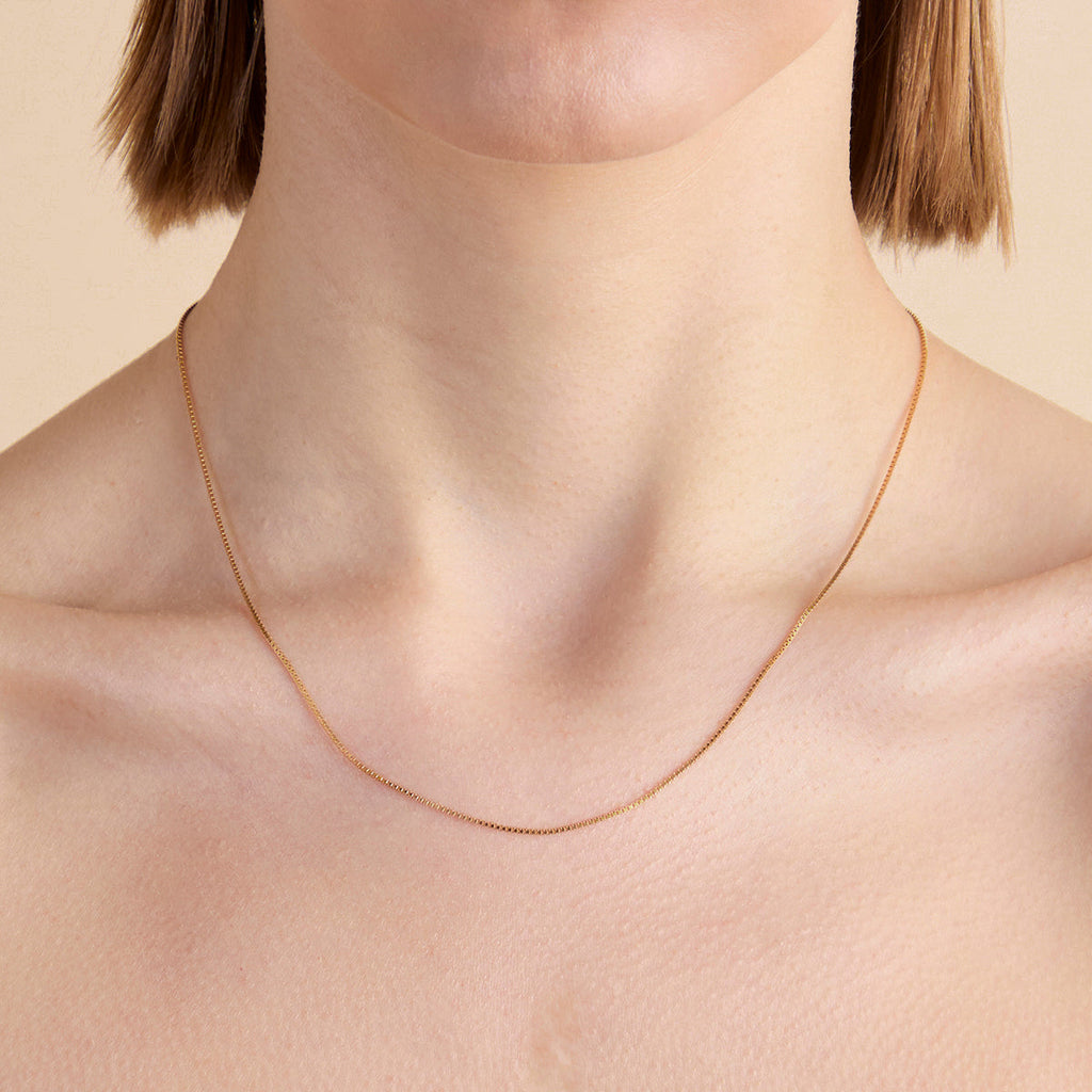 Essential Box Chain Necklace in Gold