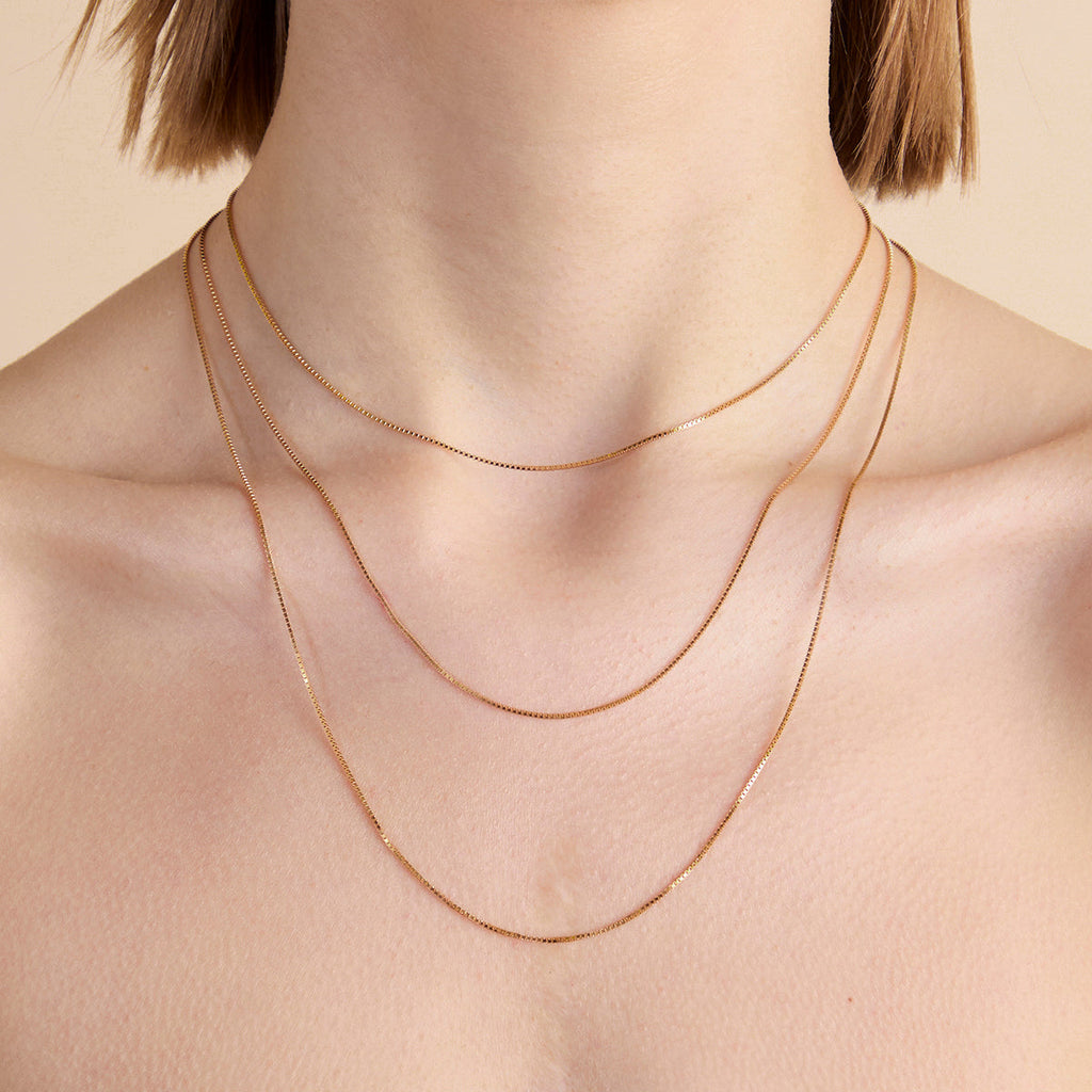 Essential Box Chain Necklace in Gold