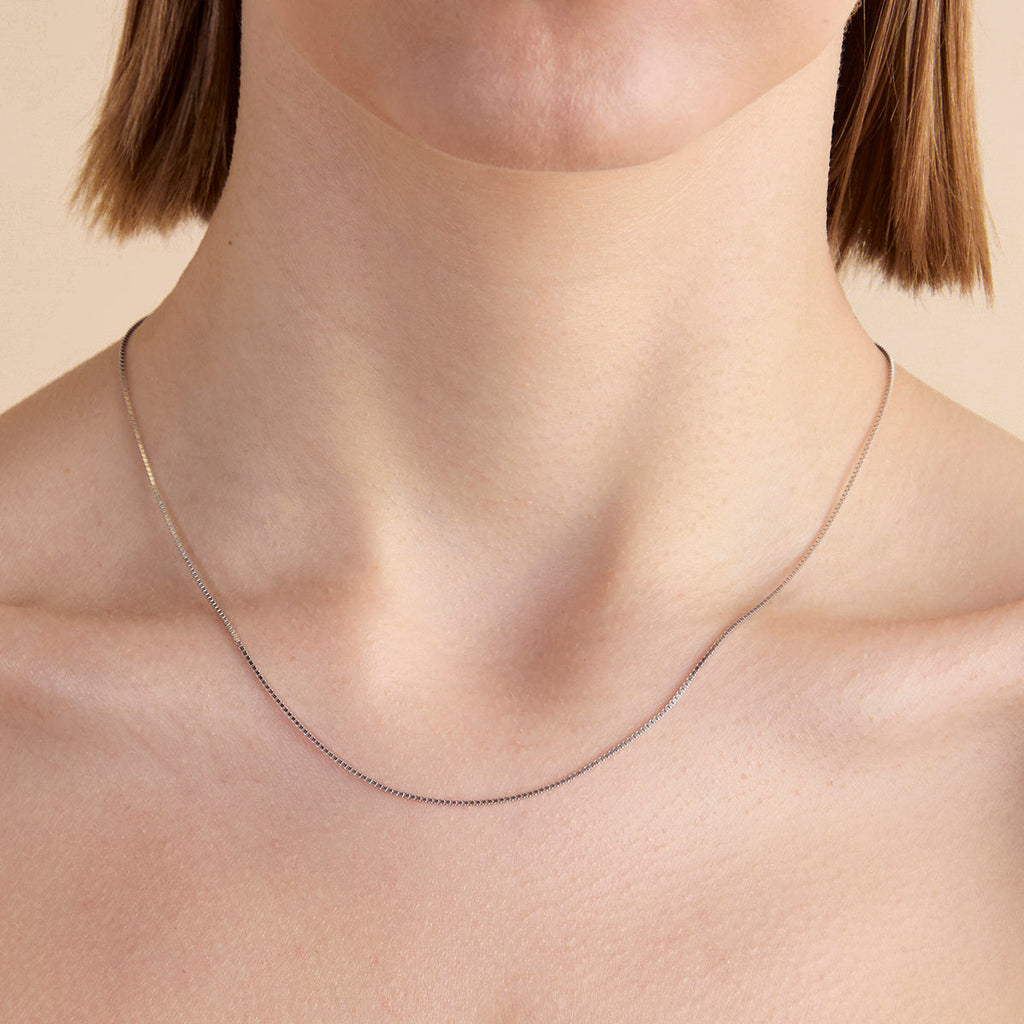 Essential Box Chain Necklace in Silver