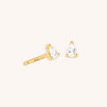 Pear Crystal Stud Earrings in Gold