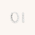Heart Huggies in Solid White Gold