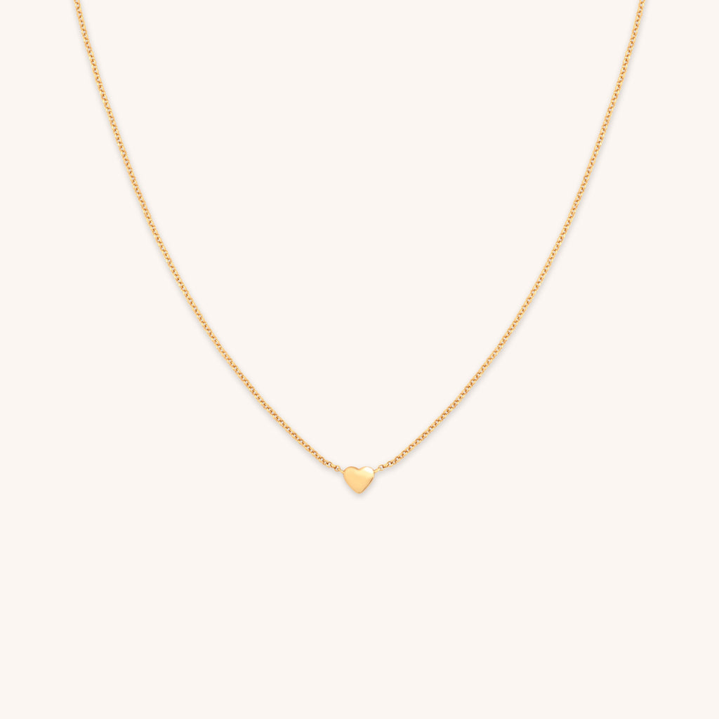 Love Heart Charm Necklace in Gold
