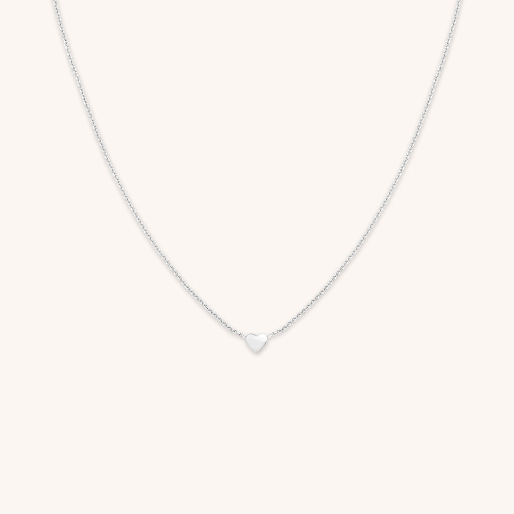 Love Heart Charm Necklace in Silver