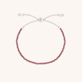 Garnet January Beaded Bracelet in Solid White Gold