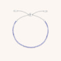 Tanzanite December Beaded Bracelet in Solid White Gold