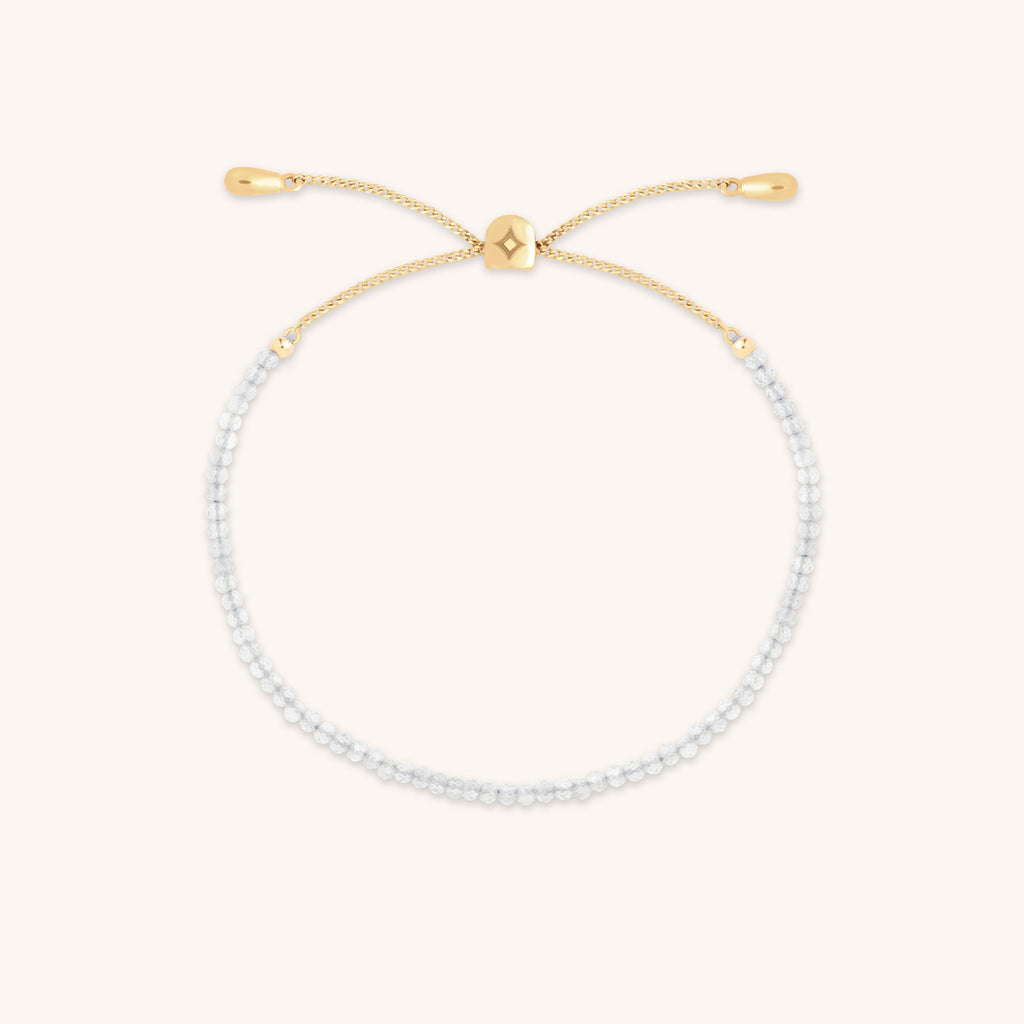 Topaz April Beaded Bracelet in Solid Gold