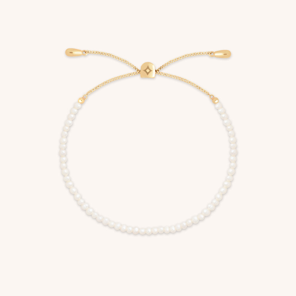 Pearl Beaded Bracelet in Solid Gold