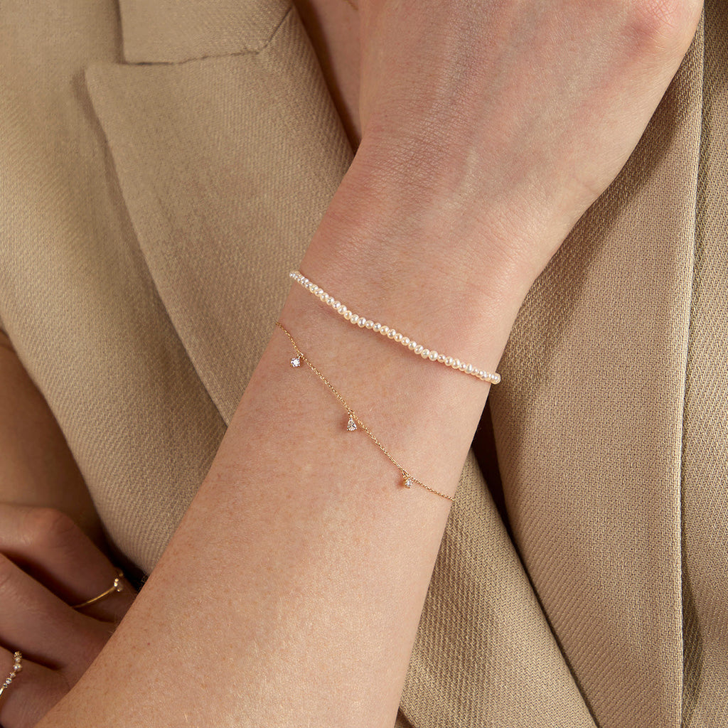 Pearl Beaded Bracelet in Solid Gold