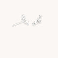 Diamond & Pearl Climber Studs in Solid White Gold
