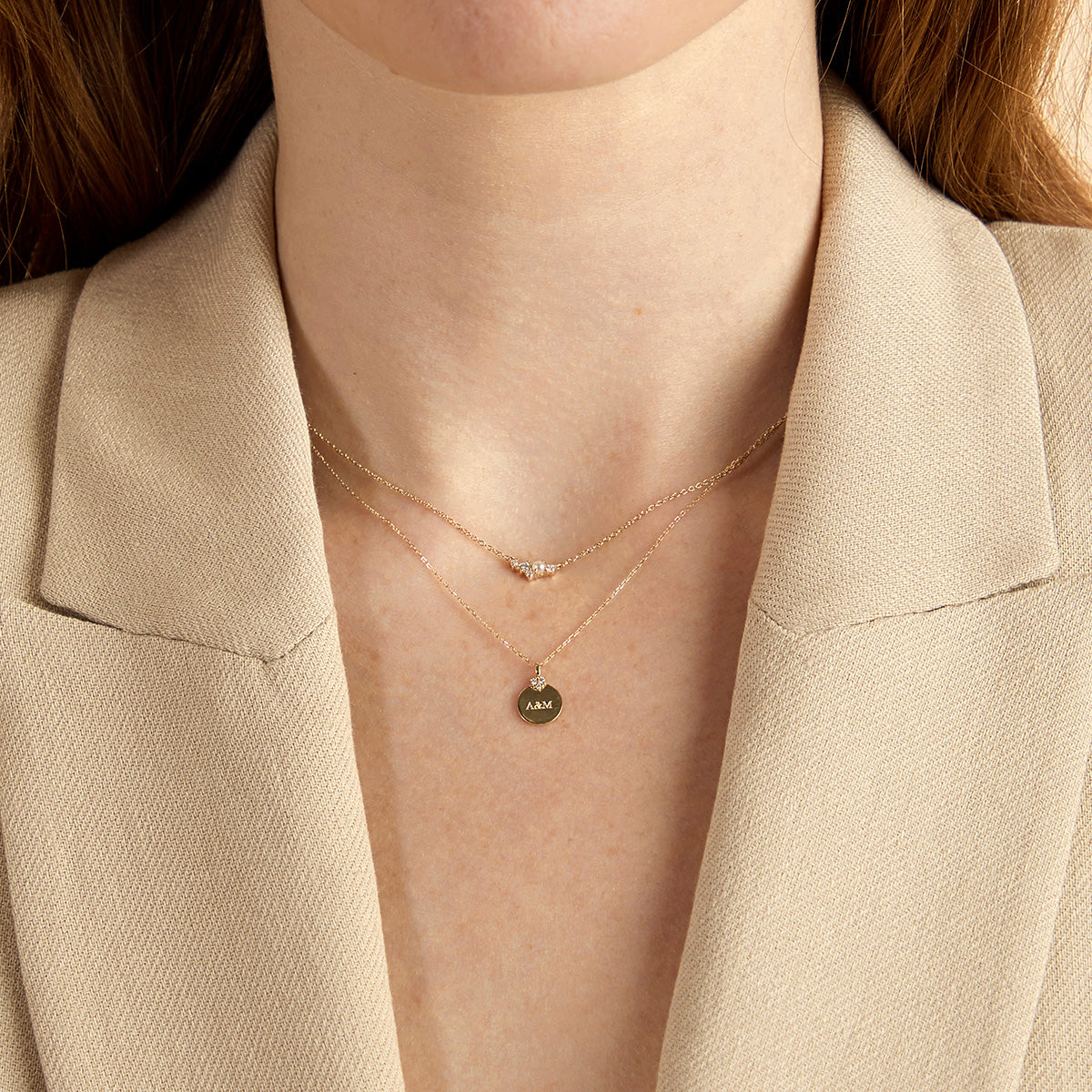 Diamond & Pearl Pendant Necklace in Solid Gold
