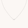 Diamond & Pearl Pendant Necklace in Solid White Gold
