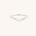 Diamond & Pearl Band Ring in Solid White Gold
