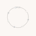 Pearl & Crystal Charm Bracelet in Silver
