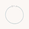 Blue Tennis Chain Bracelet in Silver