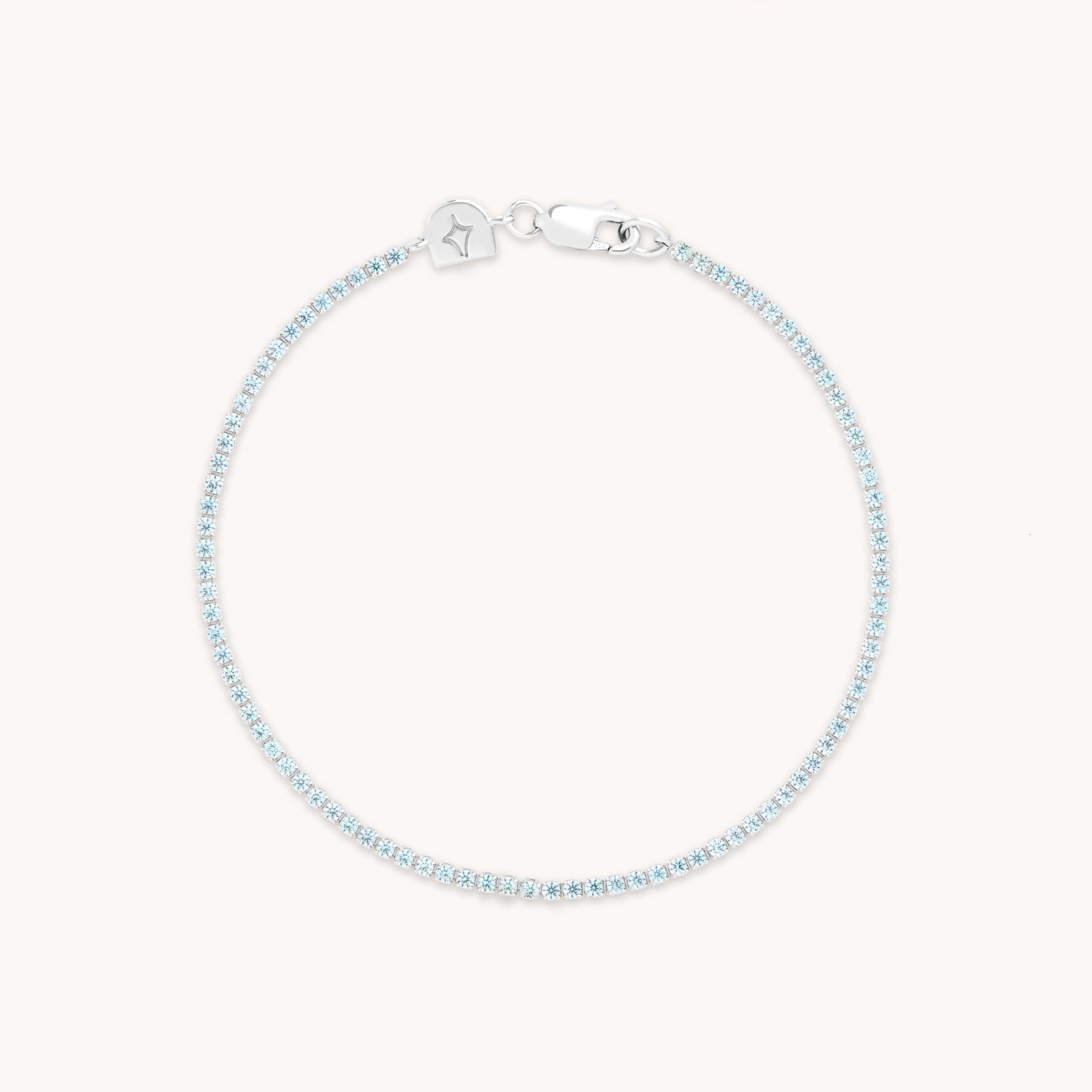 Blue Tennis Chain Bracelet in Silver