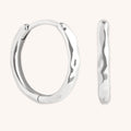 Molten Textured Hoops in Silver