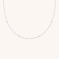 Pearl & Crystal Charm Necklace in Silver