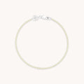 Green Tennis Chain Bracelet in Silver