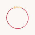 Pink Tennis Chain Bracelet in Gold