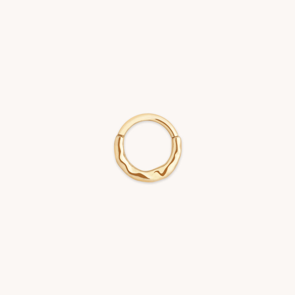 Molten Daith Ring in Solid Gold