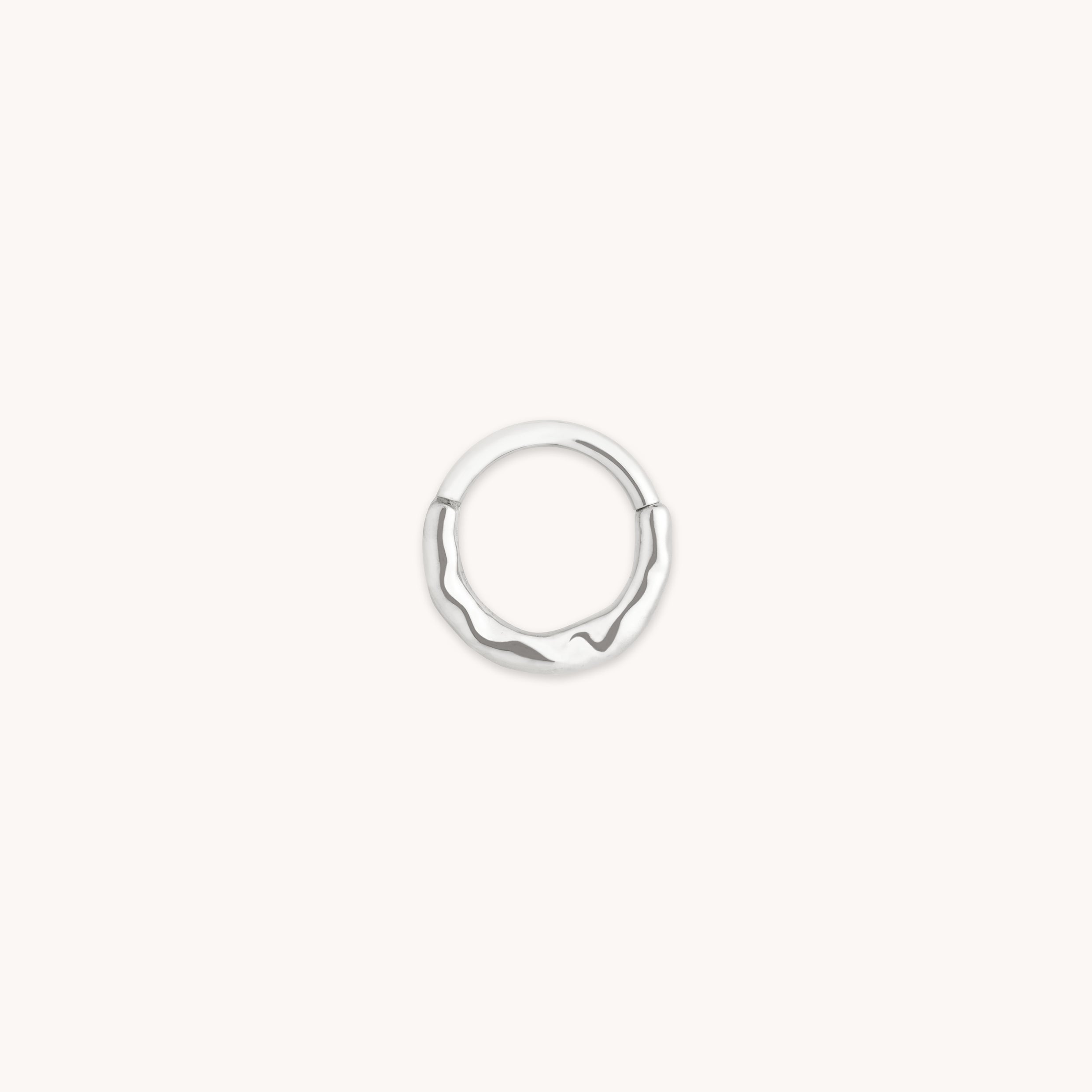 Molten Daith Ring in Solid White Gold