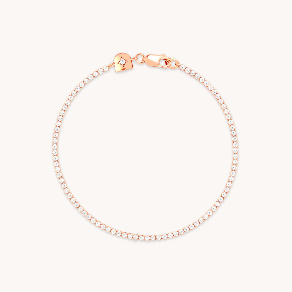 Tennis Chain Bracelet in Rose Gold