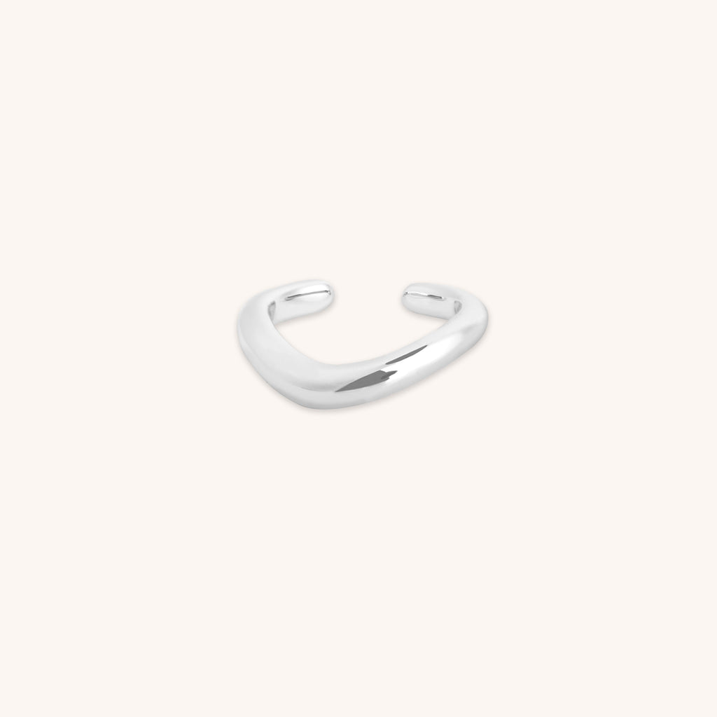 Wave Ear Cuff in Silver