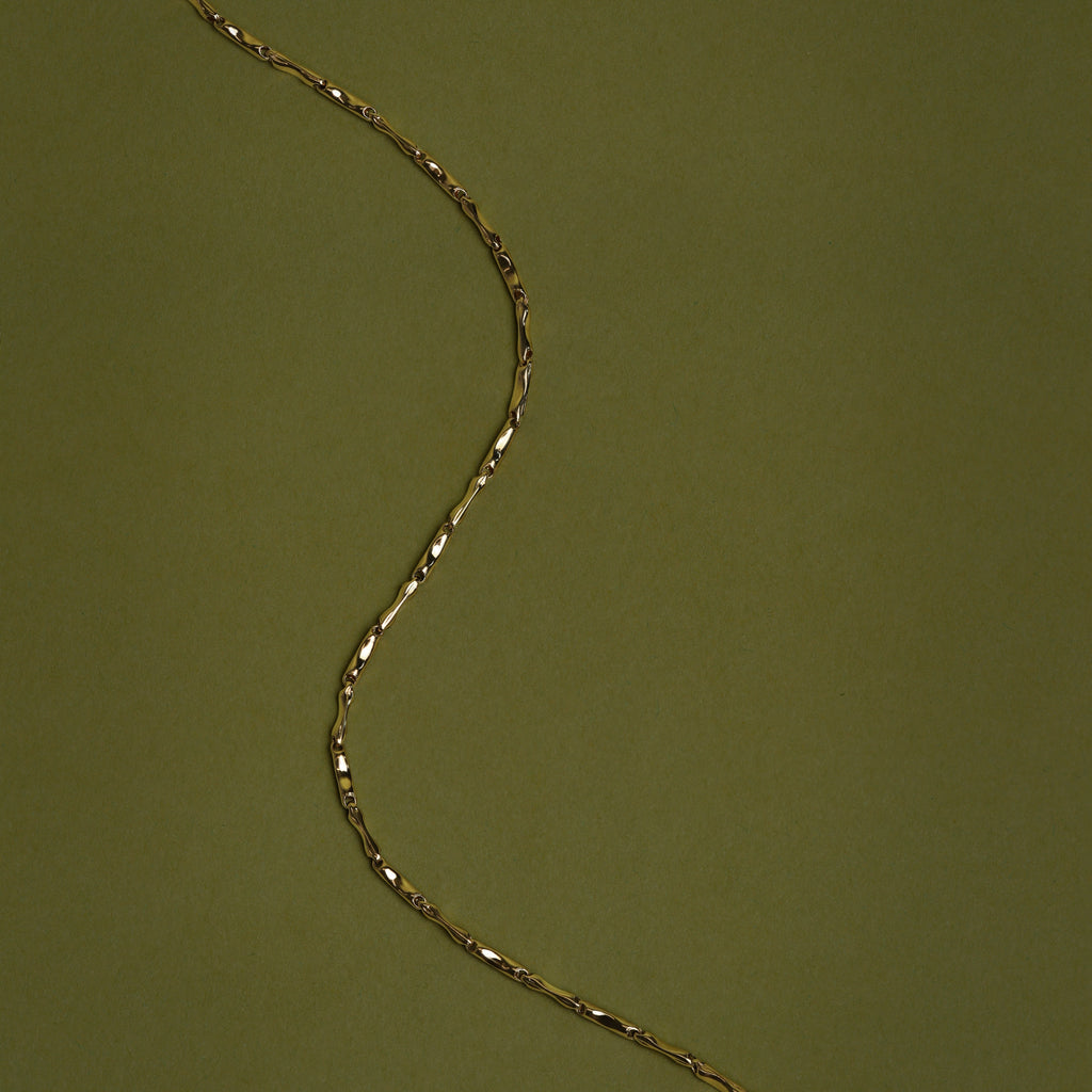 Molten Bar Chain Bracelet in Solid Gold