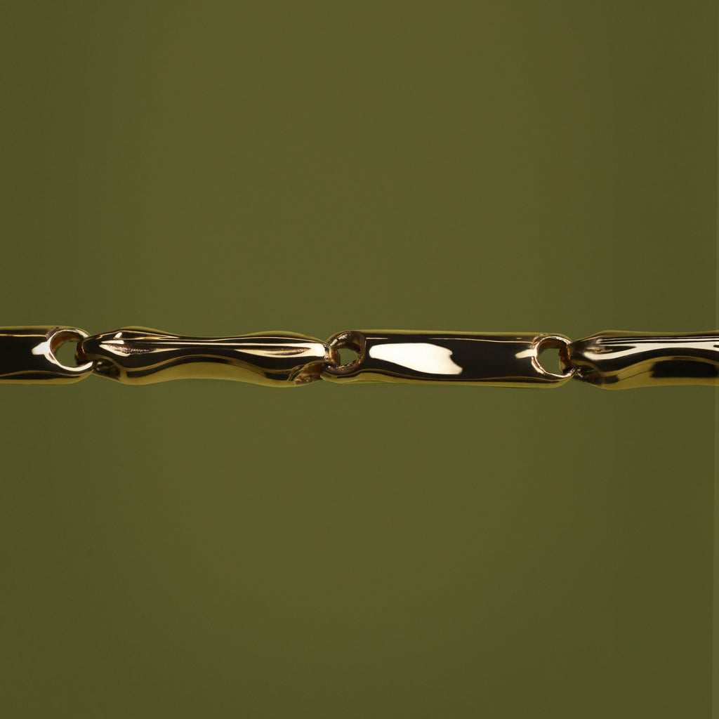 Molten Bar Chain Bracelet in Solid Gold