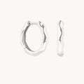 Molten Textured Hoops in Solid White Gold