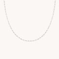 Molten Bar Chain Necklace in Solid White Gold