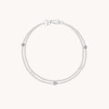Opal Charm Double Bracelet in Silver