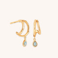 Illusion Opal Charm Huggies in Gold